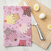 Kleine Kuchen im Rosa Handtuch (Viertel Falte)