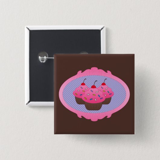 Kleine Kuchen in einem Rahmen Button (Vorne & Hinten)