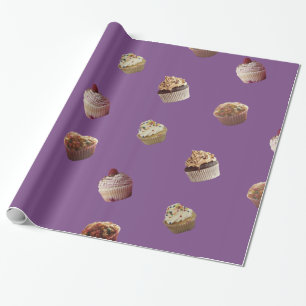 Kleine Kuchen, lila glattes Verpackungs-Papier Geschenkpapier
