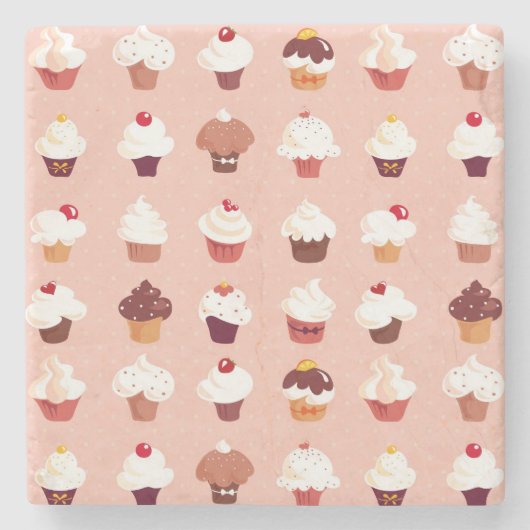 Kleine Kuchen Steinuntersetzer (Vorderseite)