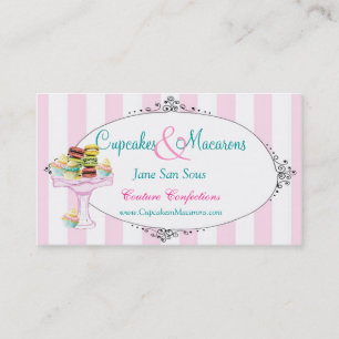 Kleine Kuchen und Macarons Visitenkarte