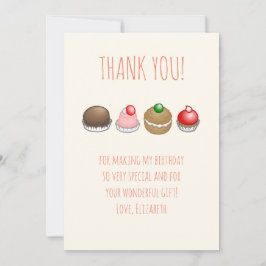 Kleine Kuchen zum Geburtstag Dankeskarte
