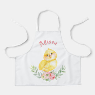 Kleine Küken mit Blume Kinder Personalisiert Schürze