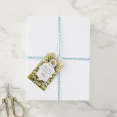 Kleine, kundenspezifische Daisy Baby Dusche Geschenkanhänger (Mit Garn)