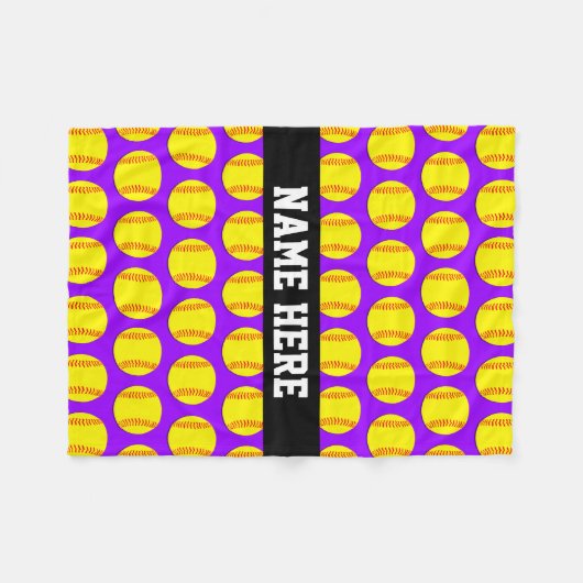 Kleine kundenspezifische Fleecesoftball-Decke - Fleecedecke (Vorderseite (Horizontal))