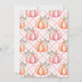 Kleine Kürbis auf ihren Weg Pink Floral Baby Dusch Einladung (Rückseite)