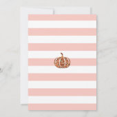 Kleine Kürbis-Baby-Dusche Rosa und Gold Einladung (Rückseite)