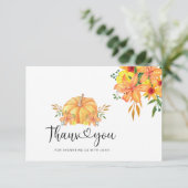 Kleine Kürbis Babydusche danke Karte (Stehend Vorderseite)