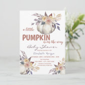 Kleine Kürbis-Blume, Dots Babydusche Einladung (Stehend Vorderseite)