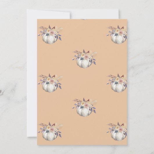 Kleine Kürbis-Blume, Dotted Baby Dusche Einladung (Rückseite)