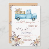 Kleine Kürbis-Blume, Dotted Baby Dusche Einladung (Vorne/Hinten)