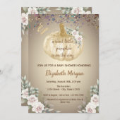 Kleine Kürbis, Blume, Schmetterlingsbabydusche Einladung (Vorne/Hinten)