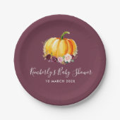 Kleine Kürbis-Blumenzapfplatte Pappteller (Vorderseite)