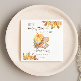 Kleine Kürbis-Dinosaurier-Herbstdusche Serviette