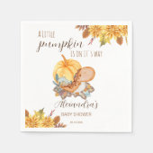 Kleine Kürbis-Dinosaurier-Herbstdusche Serviette (Vorderseite)