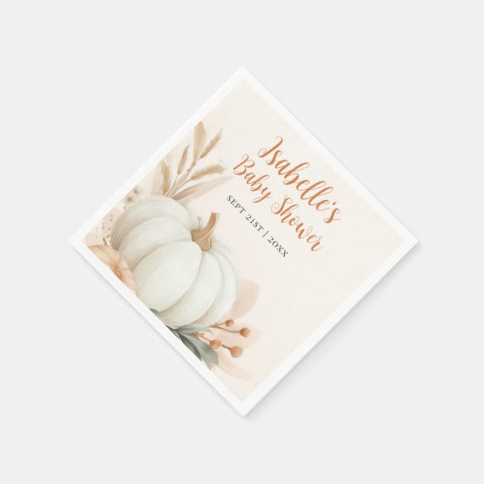 Kleine Kürbis Fall Babydusche Dekoration Serviette (Ecke)