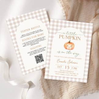 Kleine Kürbis Herbst-Baby-Party-Einladung Einladung