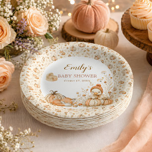 Kleine Kürbis-Herbst-Baby-Party-Papier-Schüsseln Pappteller