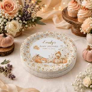 Kleine Kürbis-Herbst-Baby-Party-Papierplatten Pappteller