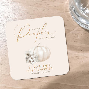 Kleine Kürbis Herbst-Baby-Party Rechteckiger Pappuntersetzer