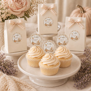 Kleine Kürbis-Herbst-Baby-Party-Rundaufkleber Etiketten