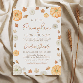 Kleine Kürbis Herbst Baby Shower Einladung