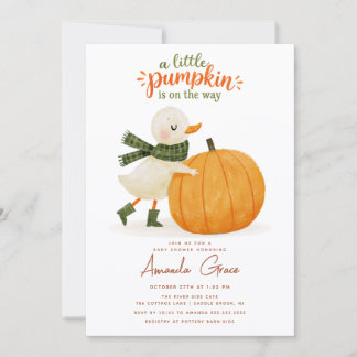 Kleine Kürbis-Herbst-Baby-Shower-Einladung Einladung