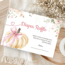 Kleine Kürbis Herbst Baby Shower Windel Raffle