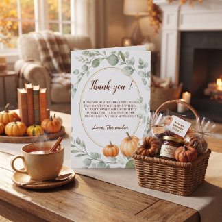 Kleine Kürbis-Herbst-Blumen-Dankeskarten Dankeskarte