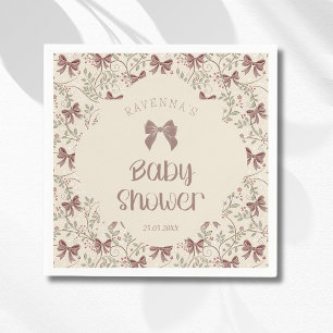 Kleine Kürbis-Salbeiblätter-Bogen-Baby-Party Serviette