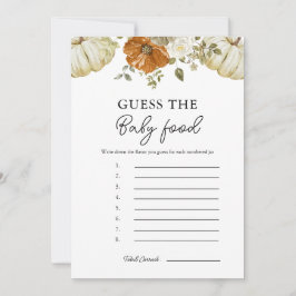 Kleine Kürbis schätzen die Baby Food Game Card Einladung