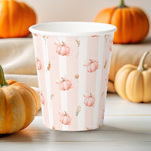 Kleine Kürbis-Schleife Herbst-Blumen-Baby-Party  Pappbecher