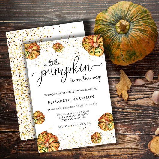 Kleine Kürbis sind auf dem Weg Babydusche Einladung