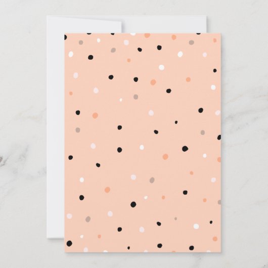 Kleine Kürbis Sonnenblumen, Dots Baby Dusche Einladung (Rückseite)