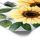 Kleine Kürbis und Sonnenblumen Babydusche Willkomm Poster (Ecke)