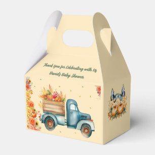 Kleine Kürbis-Vintage-Blumentruck-BabyBoy-Party Geschenkschachtel