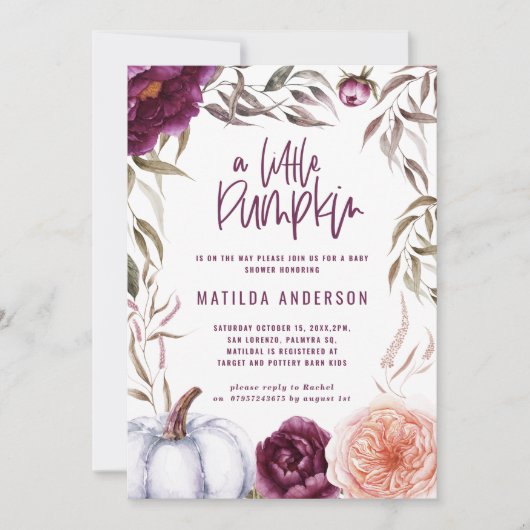 Kleine Kürbis Wasserfarbendusche (Vorderseite)