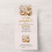 Kleine Kürbis Wasserfarbendusche All In One Einladung (Innen Boden)