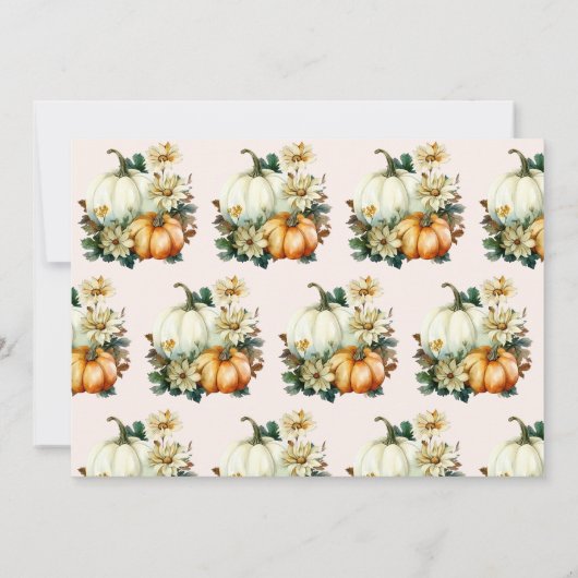 Kleine Kürbis Wasserfarbendusche Einladung (Rückseite)