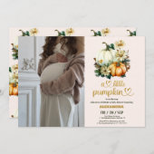Kleine Kürbis Wasserfarbendusche Einladung (Vorne/Hinten)