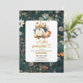 Kleine Kürbis Wasserfarbendusche Einladung (Stehend Vorderseite)