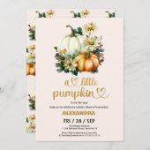 Kleine Kürbis Wasserfarbendusche Einladung (Vorne/Hinten)