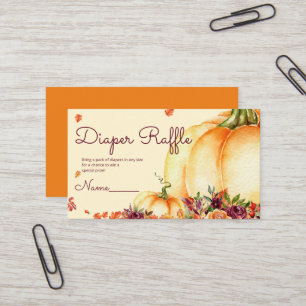 Kleine Kürbis-Windel-Tombola Visitenkarte