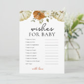Kleine Kürbis-Wünsche für Babyduschkarte Feiertagskarte (Stehend Vorderseite)