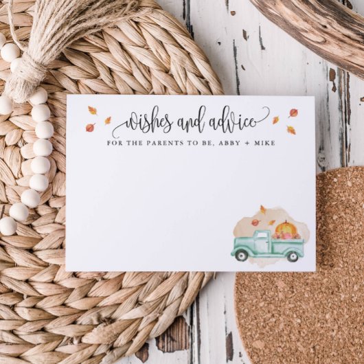 Kleine Kürbis Wünsche und Ratschläge, Herbstwagen Hinweiskarte