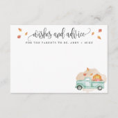 Kleine Kürbis Wünsche und Ratschläge, Herbstwagen Hinweiskarte (Vorderseite)