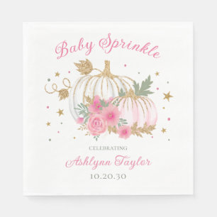 Kleine Kürbis-Zwilling Mädchen Baby Sprinkle Serviette