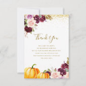 kleine Kürbisbaby-Dusche danke Karte (Vorderseite)