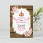 Kleine Kürbisbaby Dusche Einladung rustikal (Stehend Vorderseite)