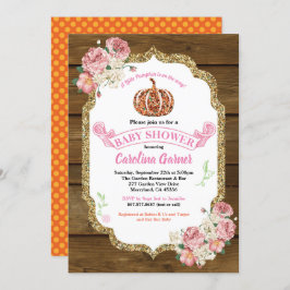 Kleine Kürbisbaby Dusche Einladung rustikal